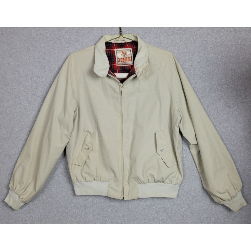 Vintage Baracuta Van Heusen G9 Harrington Jacket Tan Plaid Lined Mens 44R